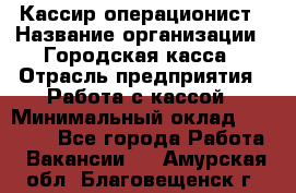 Кассир-операционист › Название организации ­ Городская касса › Отрасль предприятия ­ Работа с кассой › Минимальный оклад ­ 12 500 - Все города Работа » Вакансии   . Амурская обл.,Благовещенск г.